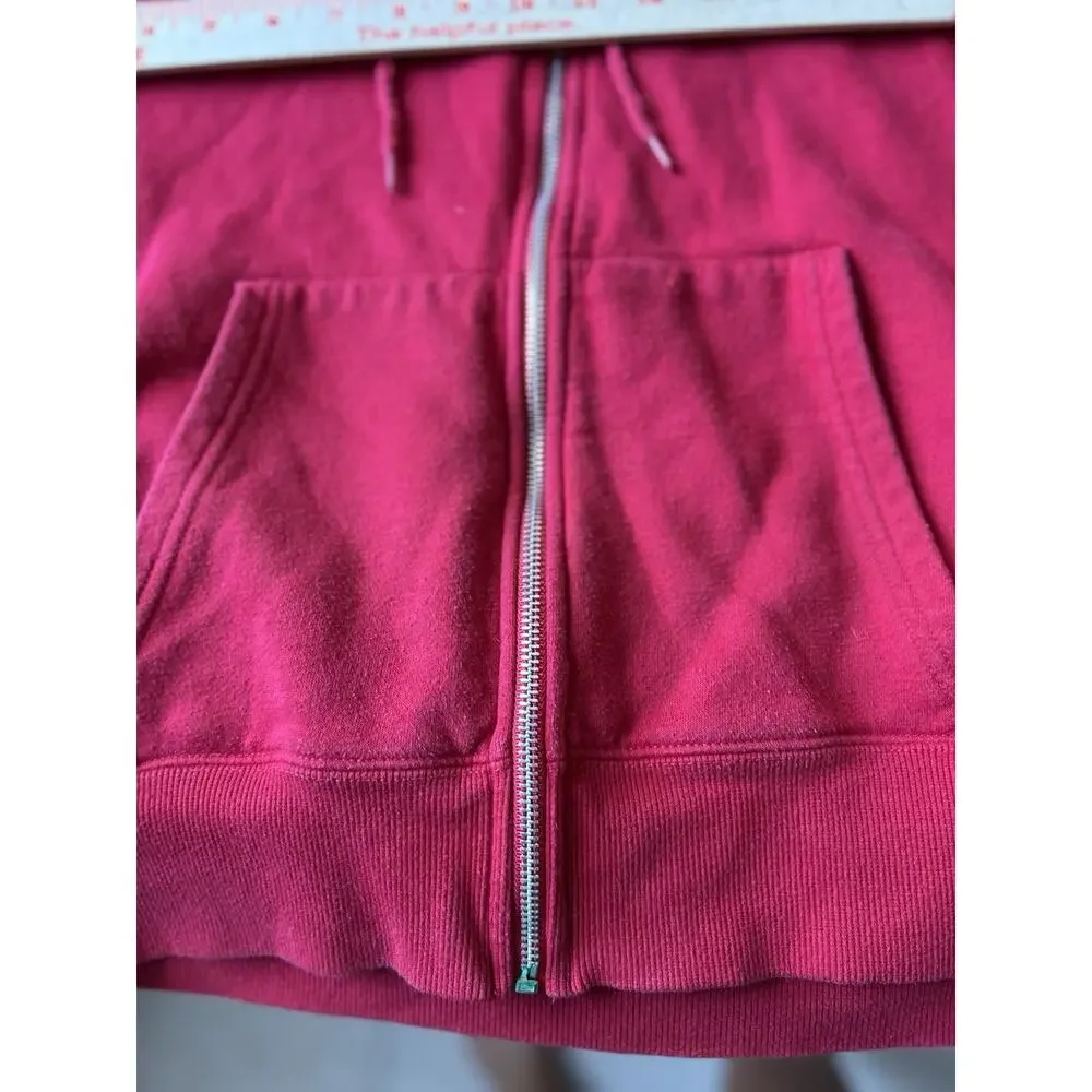 True Religion Zip Hoodie Buddha Logo Red Sweatshirt Retro Grunge Skater Core MED